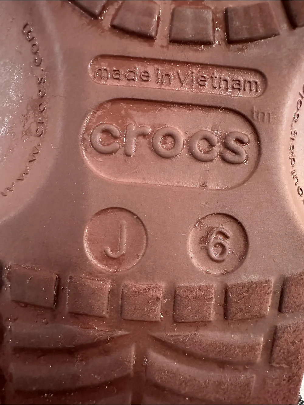 CROCS Kids Brown Clog Sandals with White Football Accent